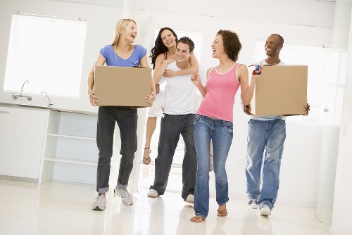 Furniture storage units in Longlands with household items protected