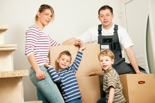 Boxes and household items prepared for a flat move in Longlands