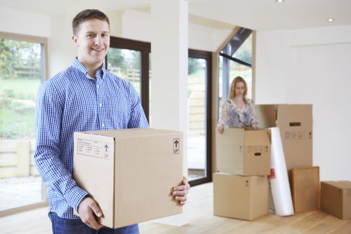 Local man and van vehicle parked for a house move in Longlands