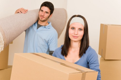 Decluttered room with labeled storage containers in Longlands